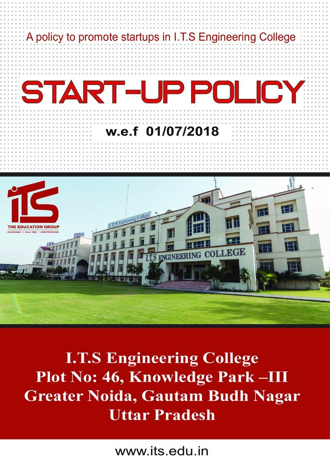 Start UP Policy by ITS Engineering College