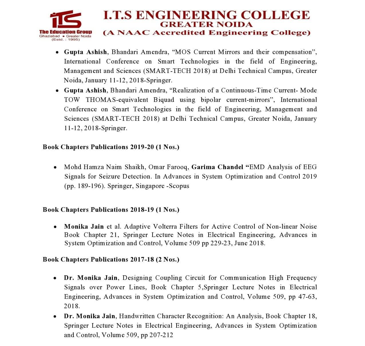 Research Papers List Electronics & Communication Engineering